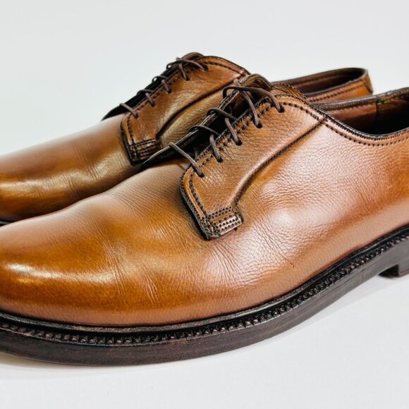 Vtg Florsheim Imperial Pebbled Brown Leather Plain Toe Shoes 8 C main image 9